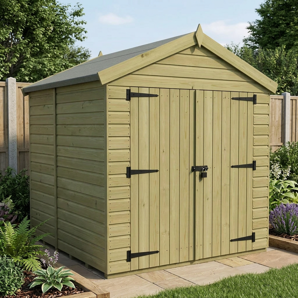 8 x 6 Apex Shed (Double Door, No Windows) - view 3