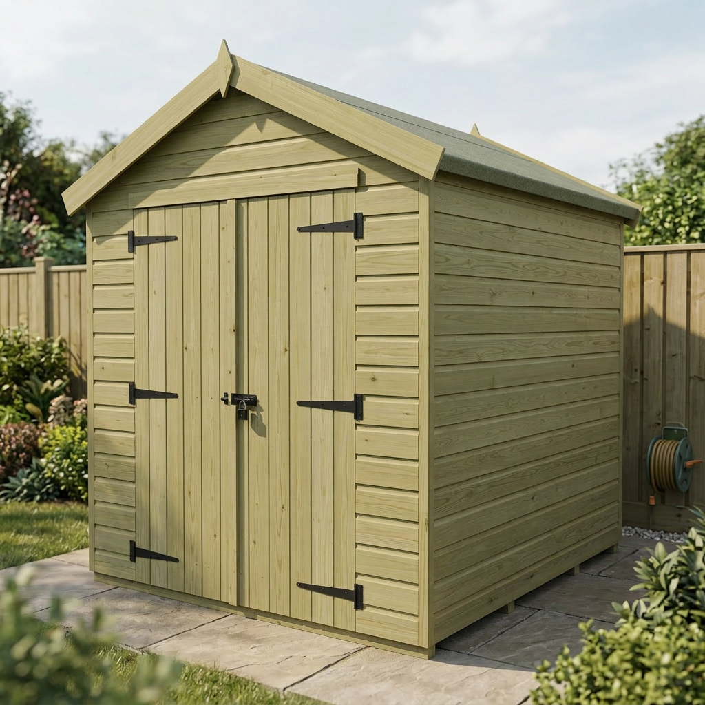 6 x 7 Apex Shed (Double Door, No Windows) - view 5