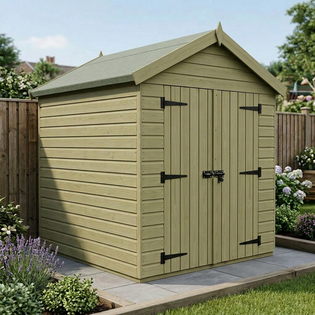 7 x 5 Apex Shed (Double Door, No Windows) - view 4