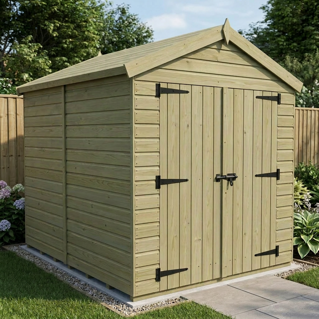 8 x 5 Apex Shed (Double Door, No Windows) - view 5