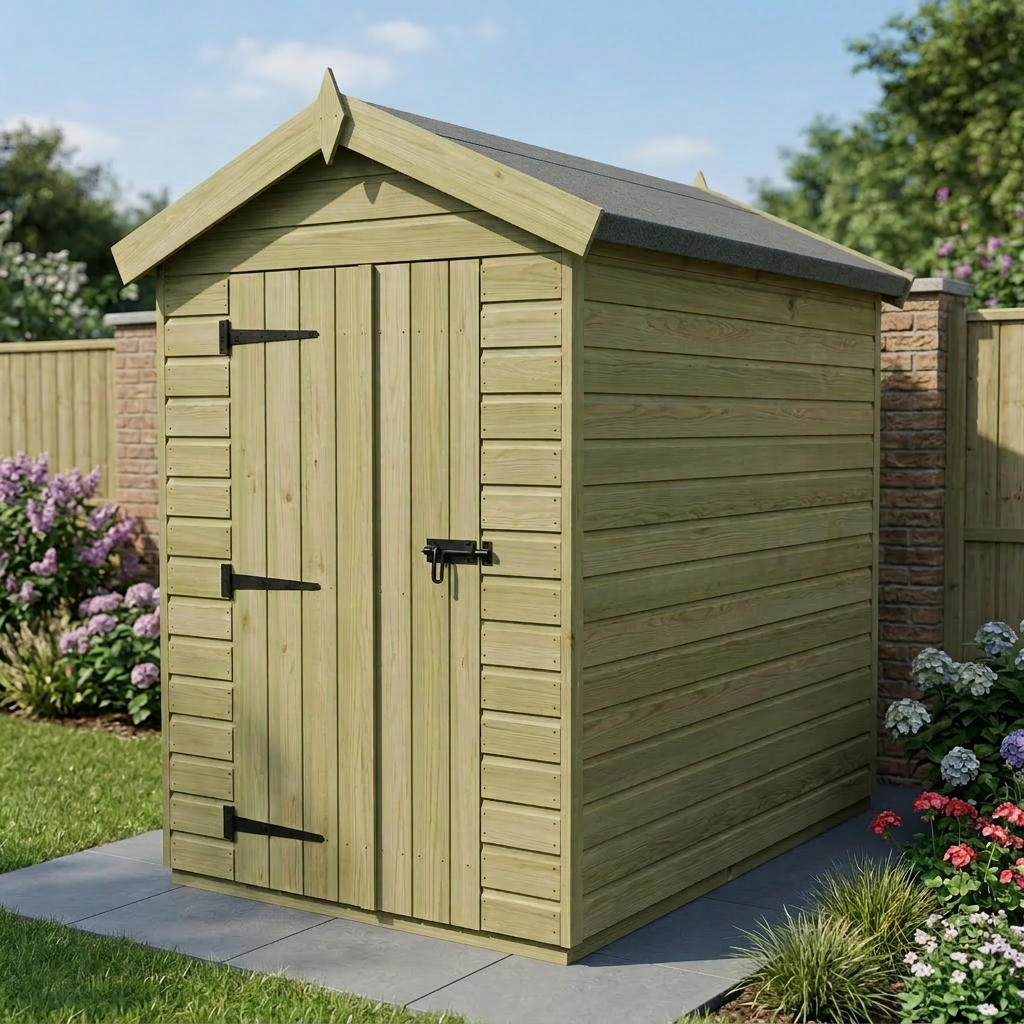 4 x 6 Apex Shed (Double Door, No Windows) - view 6