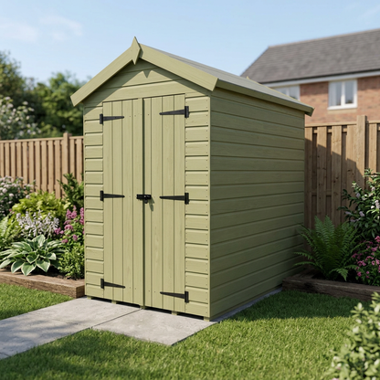 4 x 7 Apex Shed (Double Door, No Windows) - view 5