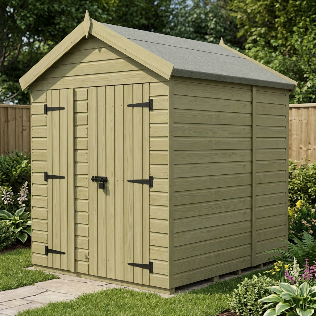 6 x 5 Apex Shed (Double Door, No Windows) - view 5