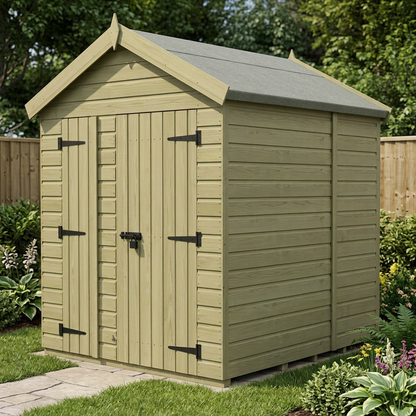 6 x 5 Apex Shed (Double Door, No Windows) - view 5