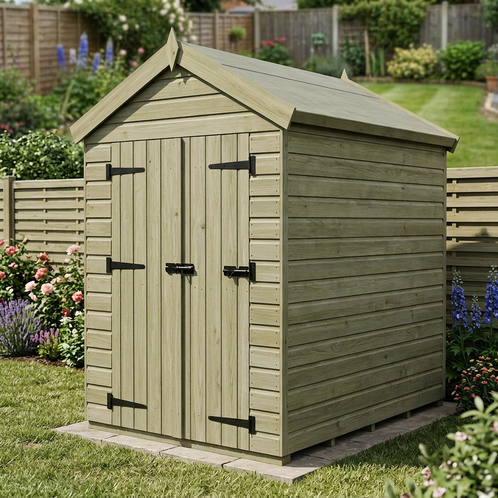 6 x 4 Apex Shed (Double Door, No Windows) - view 4