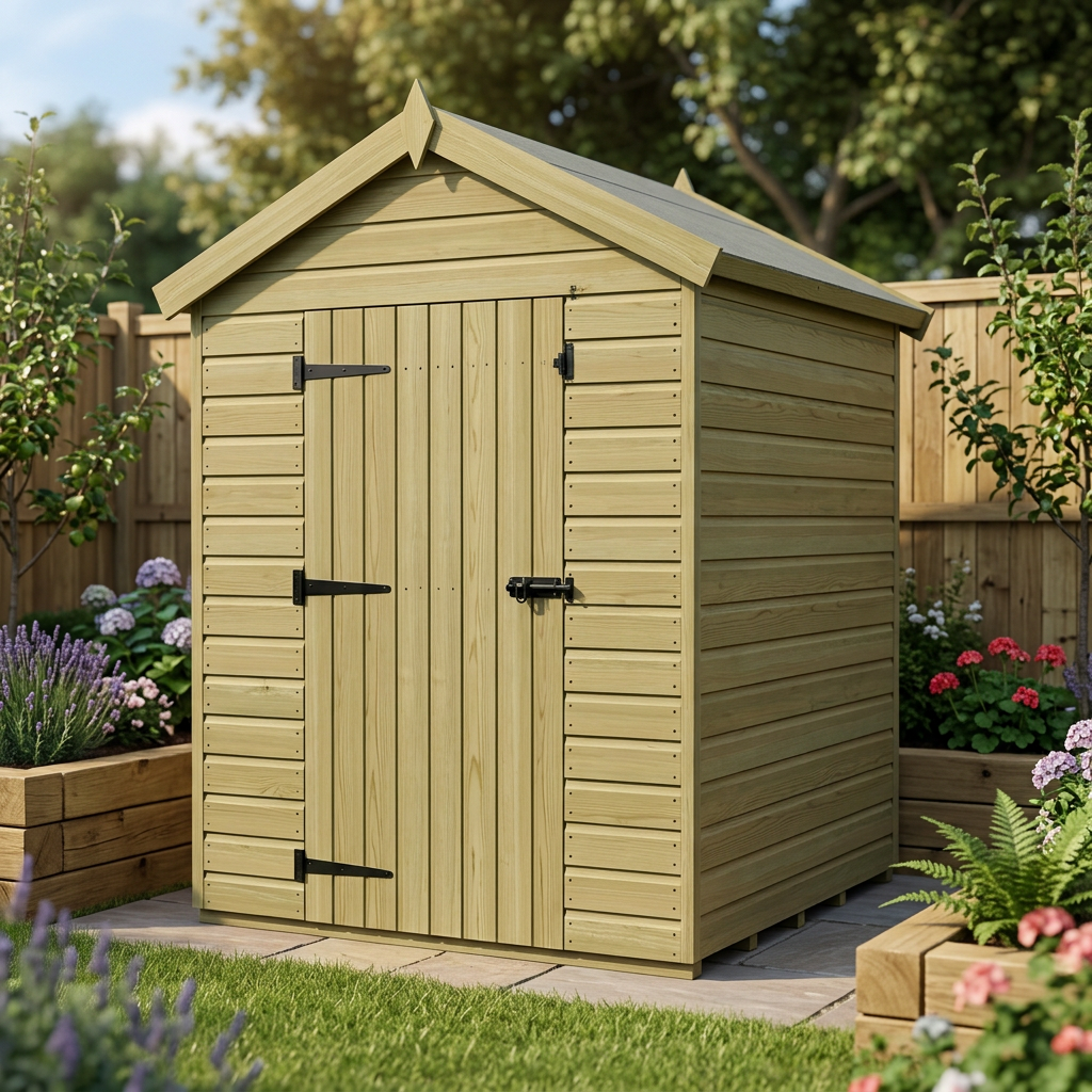 6 x 6 Apex Shed (Double Door, No Windows) - view 3