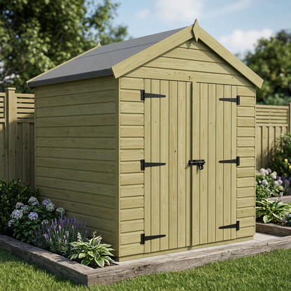 7 x 4 Apex Shed (Double Door, No Windows) - view 3