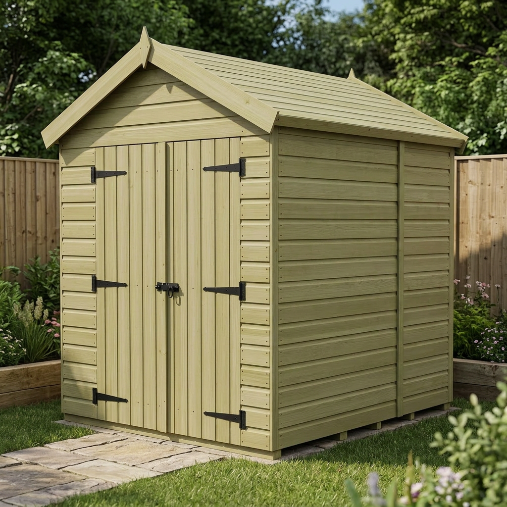 7 x 6 Apex Shed (Double Door, No Windows) - view 3