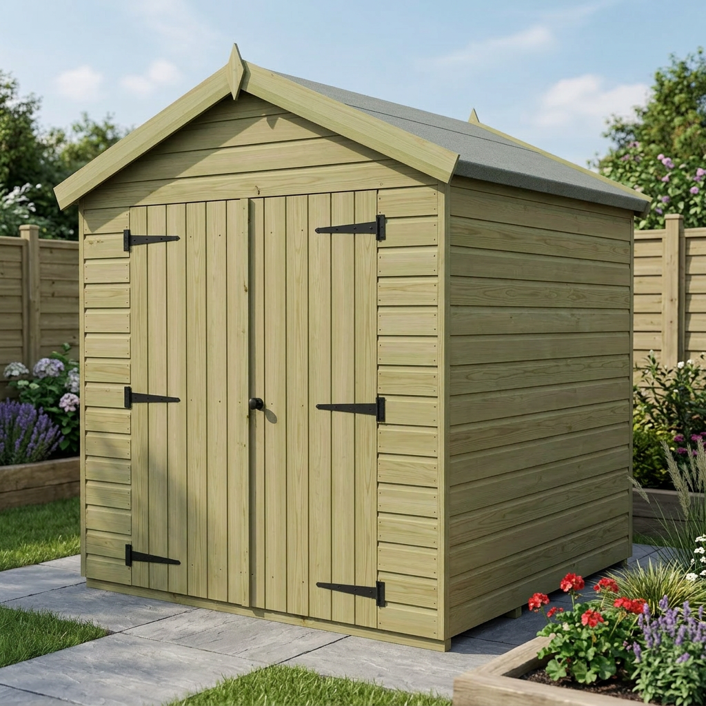 7 x 7 Apex Shed (Double Door, No Windows) - view 6