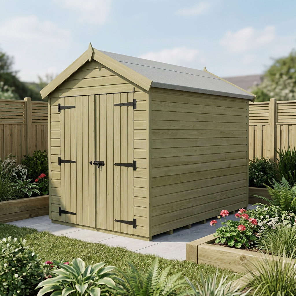 7 x 8 Apex Shed (Double Door, No Windows) - view 6