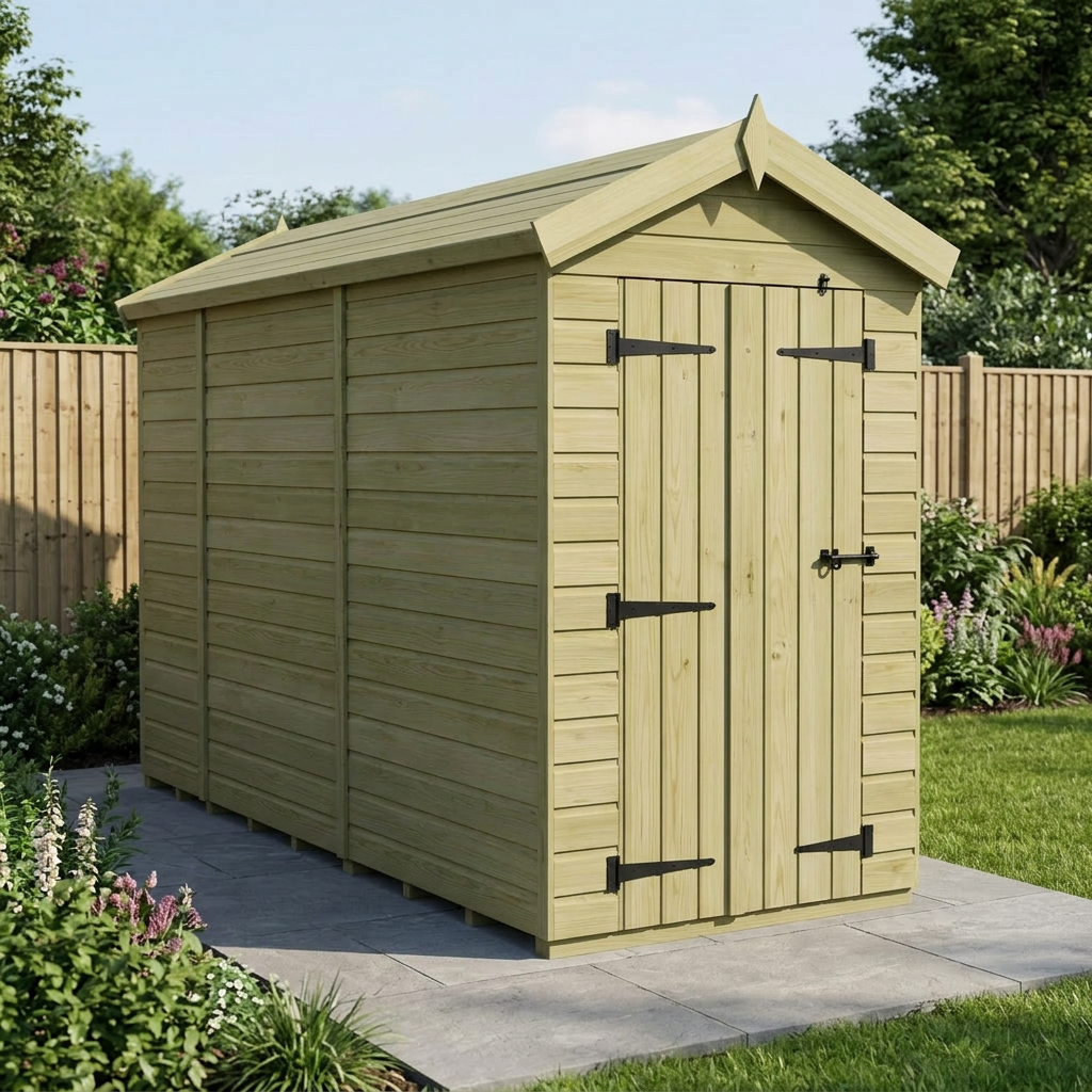 4 x 9 Apex Shed (Double Door, No Windows) - view 5