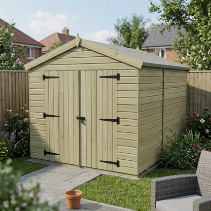 8 x 9 Apex Shed (Double Door, No Windows) - view 3