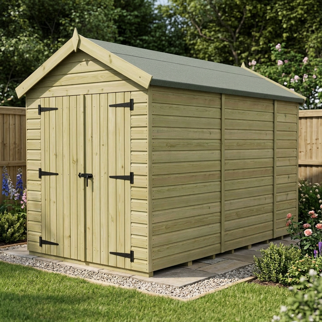 7 x 9 Apex Shed (Double Door, No Windows) - view 3