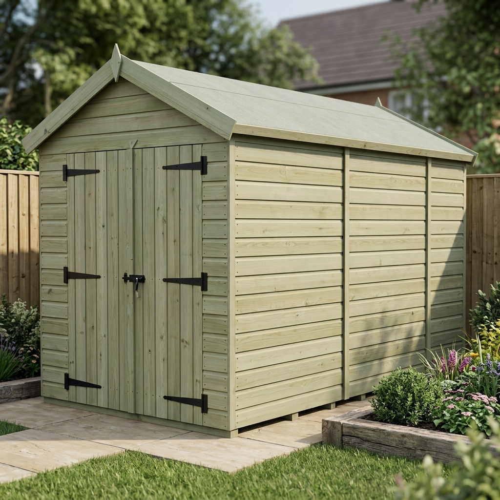 6 x 11 Apex Shed (Double Door, No Windows) - view 5