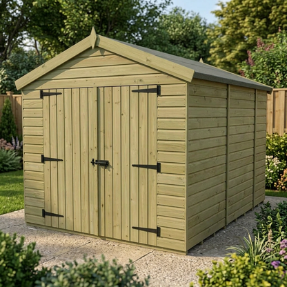 8 x 11 Apex Shed (Double Door, No Windows) - view 3