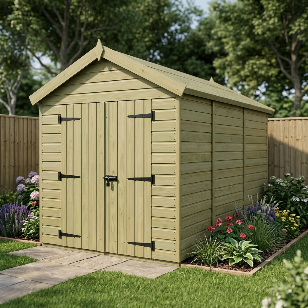 6 x 12 Apex Shed (Double Door, No Windows) - view 5