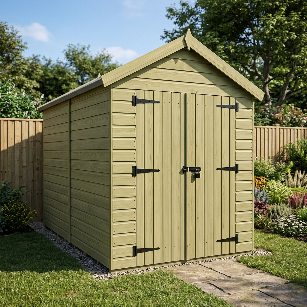 7 x 11 Apex Shed (Double Door, No Windows) - view 2
