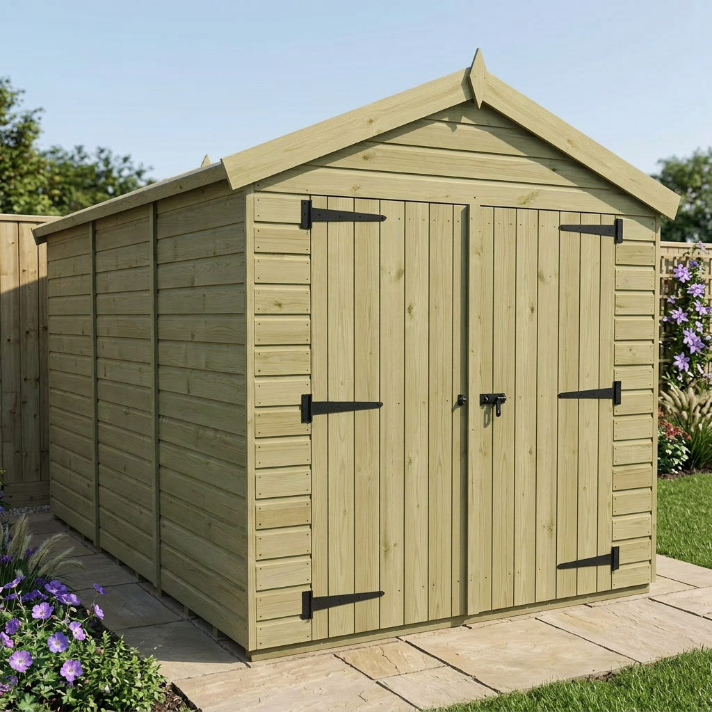 8 x 12 Apex Shed (Double Door, No Windows) - view 4