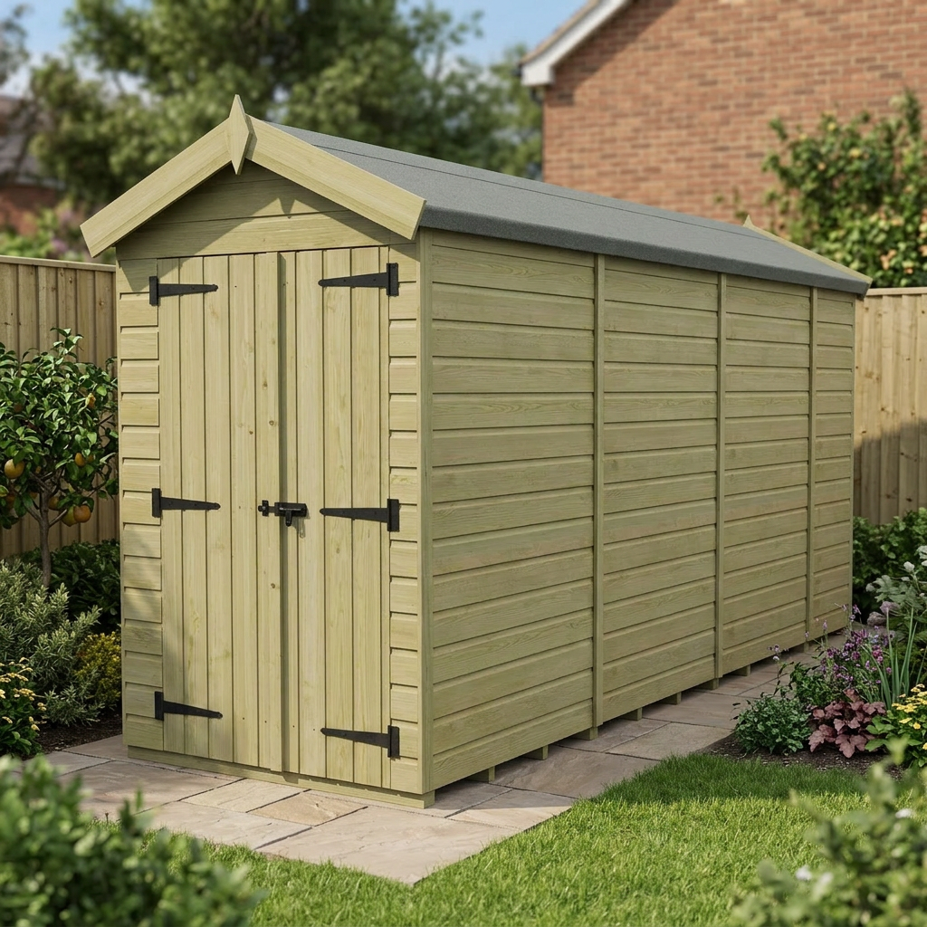 4 x 13 Apex Shed (Double Door, No Windows) - view 4