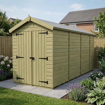 4 x 14 Apex Shed (Double Door, No Windows) - view 4