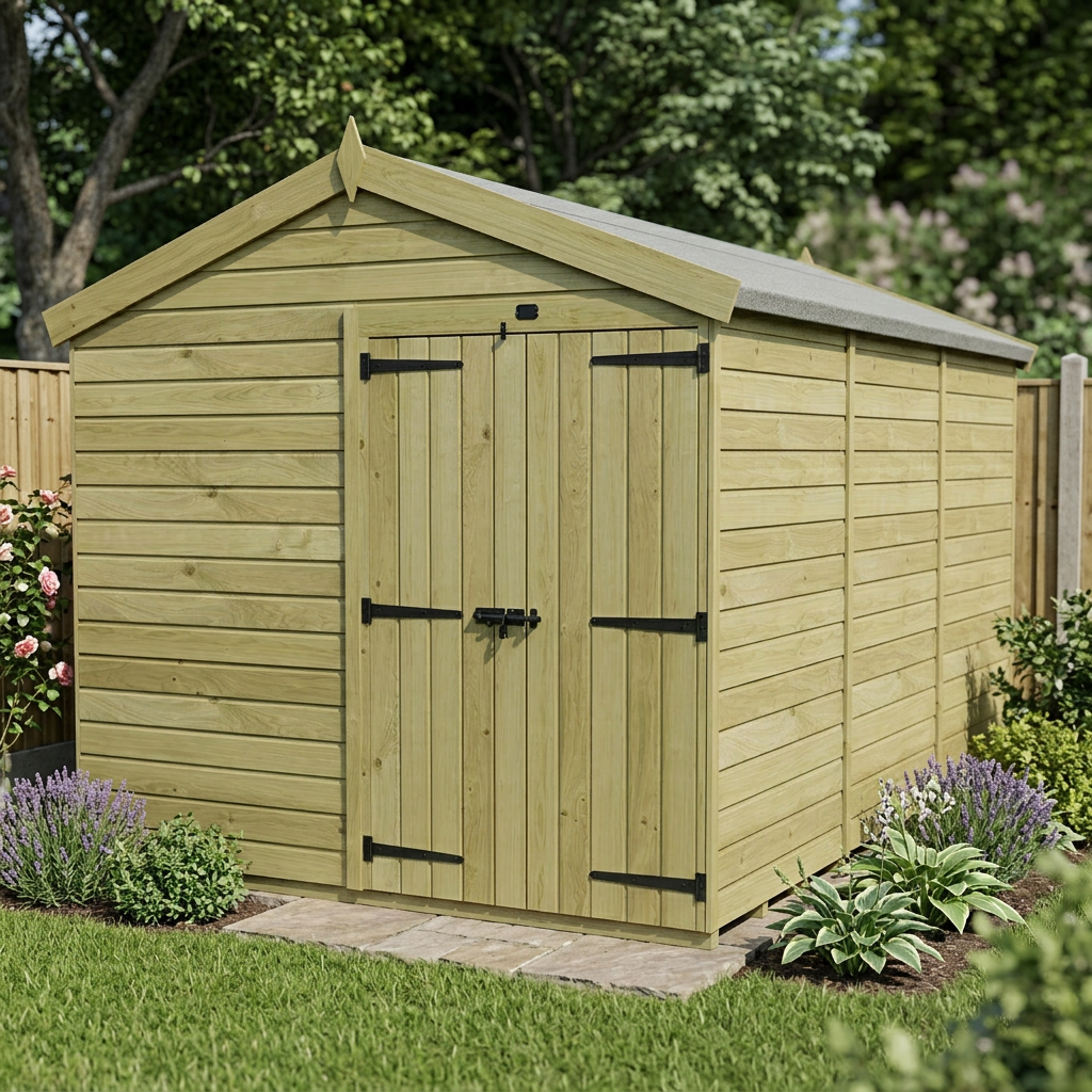 8 x 13 Apex Shed (Double Door, No Windows) - view 5