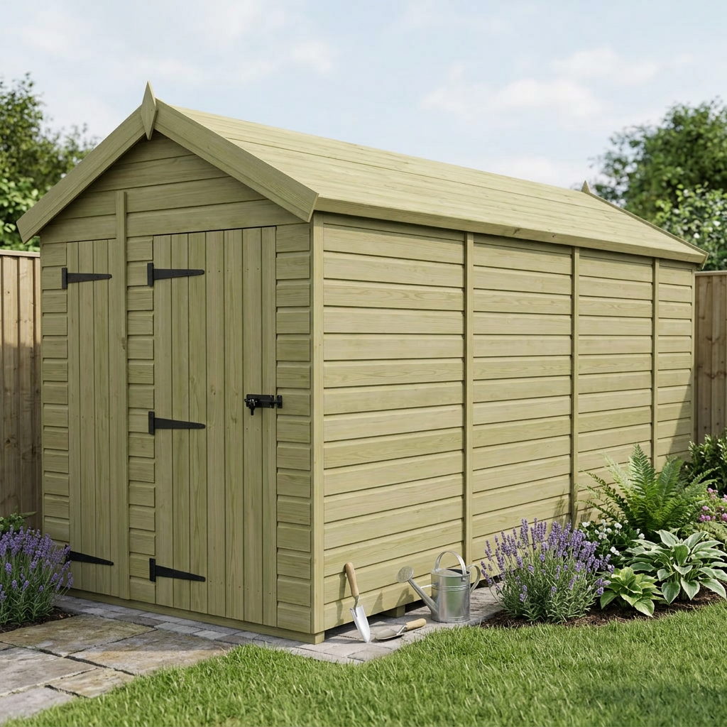 6 x 14 Apex Shed (Double Door, No Windows) - view 5