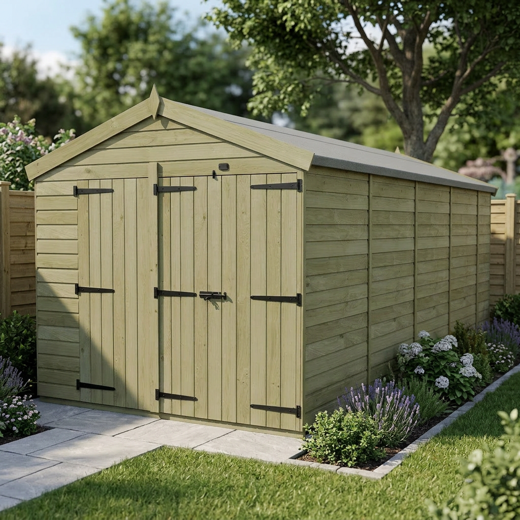 8 x 18 Apex Shed (Double Door, No Windows) - view 5