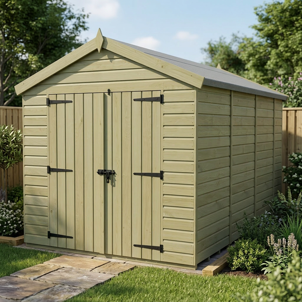 8 x 15 Apex Shed (Double Door, No Windows) - view 5