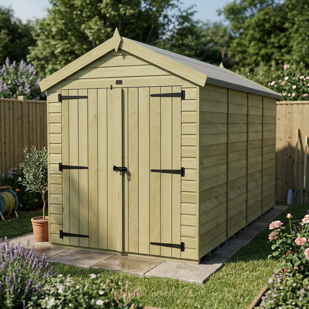 8 x 19 Apex Shed (Double Door, No Windows) - view 5