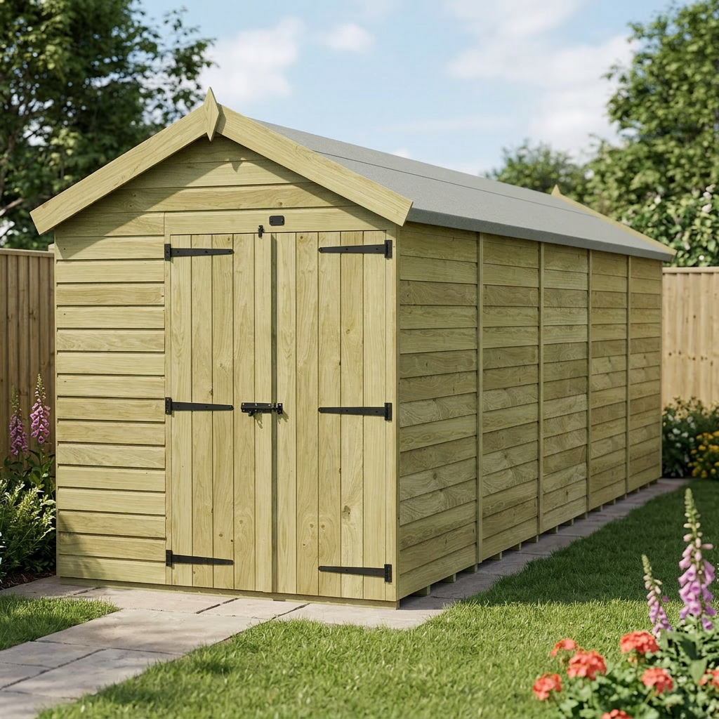 7 x 19 Apex Shed (Double Door, No Windows) - view 6