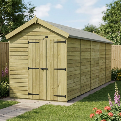 7 x 19 Apex Shed (Double Door, No Windows) - view 6