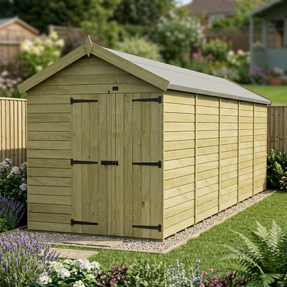 6 x 19 Apex Shed (Double Door, No Windows) - view 5