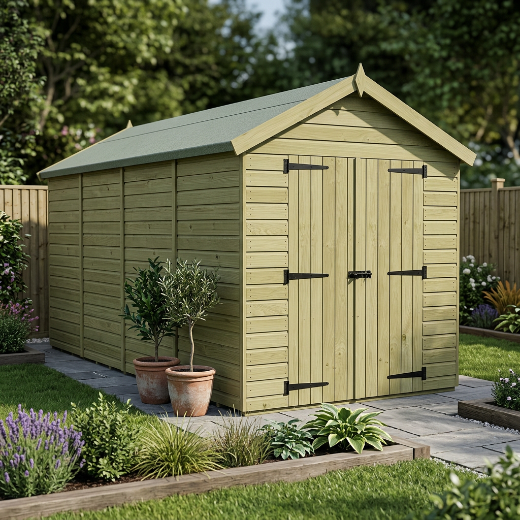 6 x 15 Apex Shed (Double Door, No Windows) - view 5