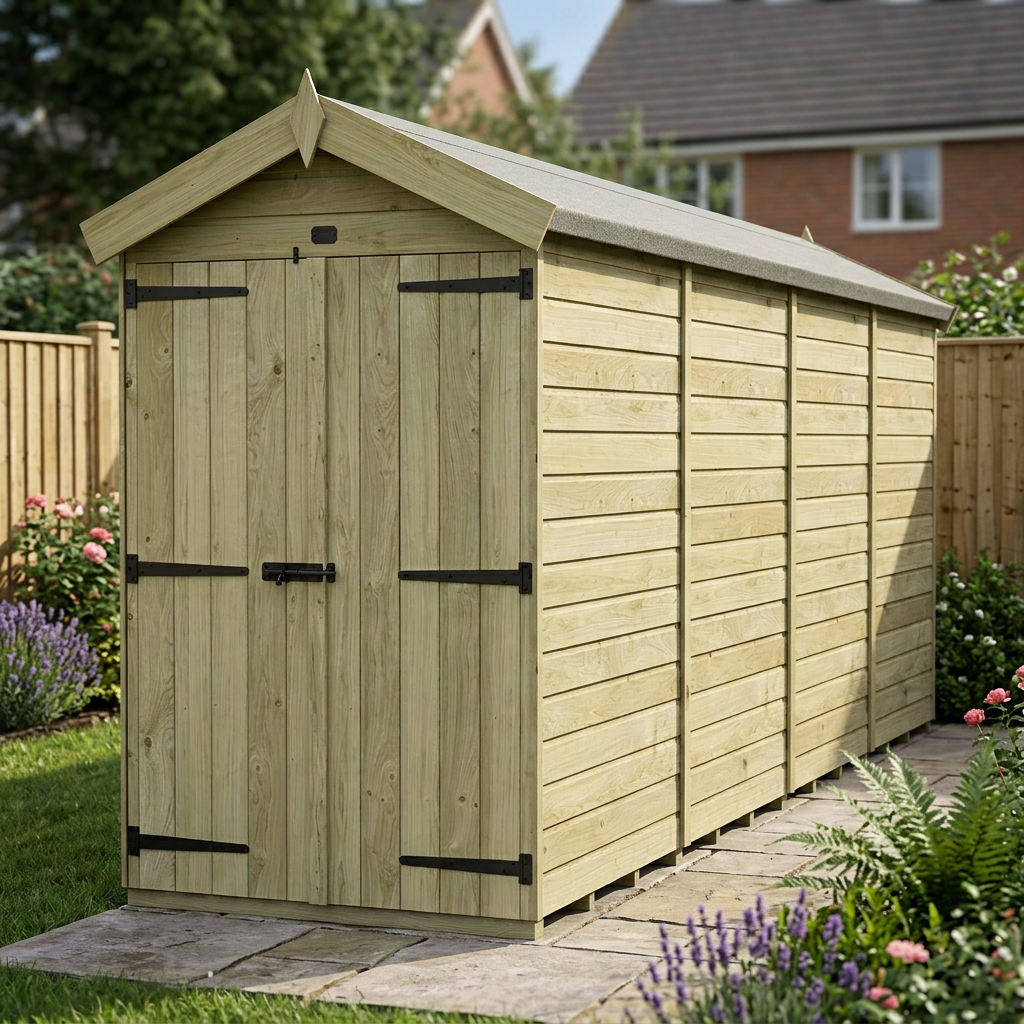 4 x 15 Apex Shed (Double Door, No Windows) - view 5