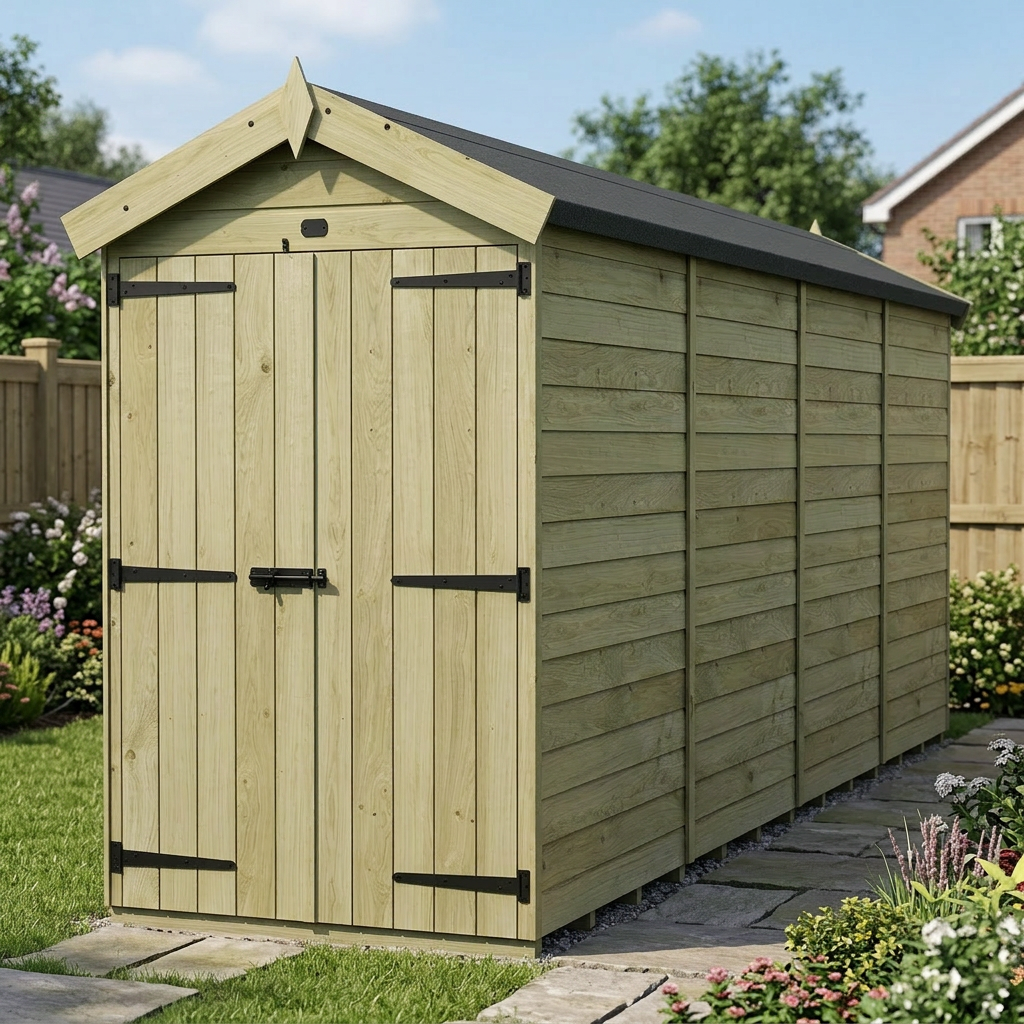 4 x 16 Apex Shed (Double Door, No Windows) - view 5