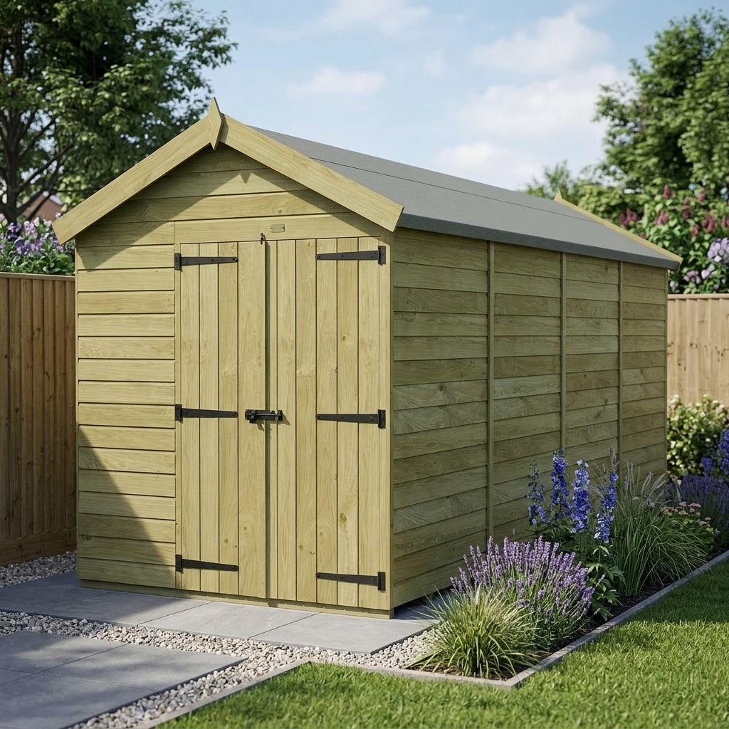 7 x 16 Apex Shed (Double Door, No Windows) - view 3