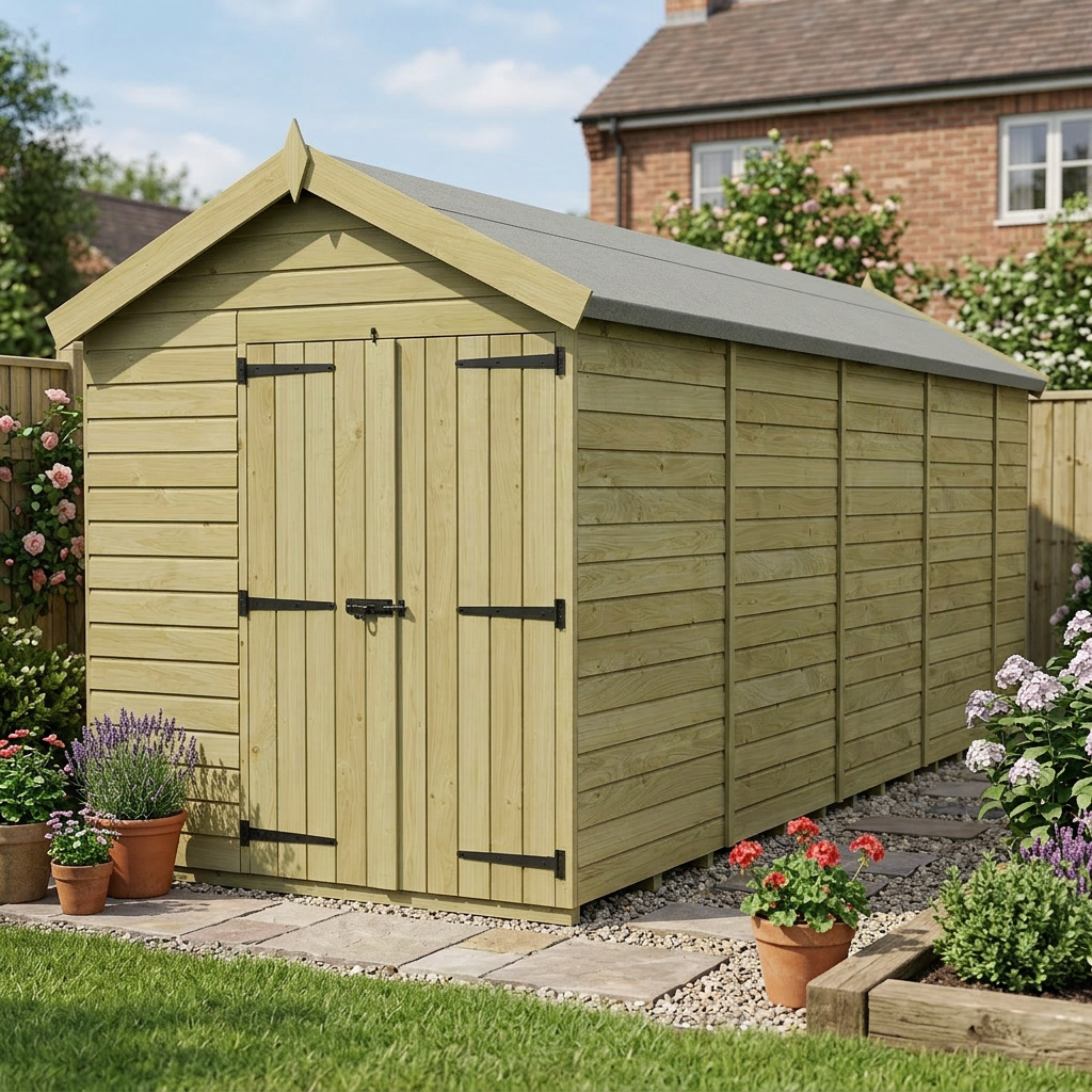 6 x 17 Apex Shed (Double Door, No Windows) - view 5