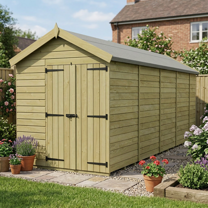 6 x 17 Apex Shed (Double Door, No Windows) - view 5