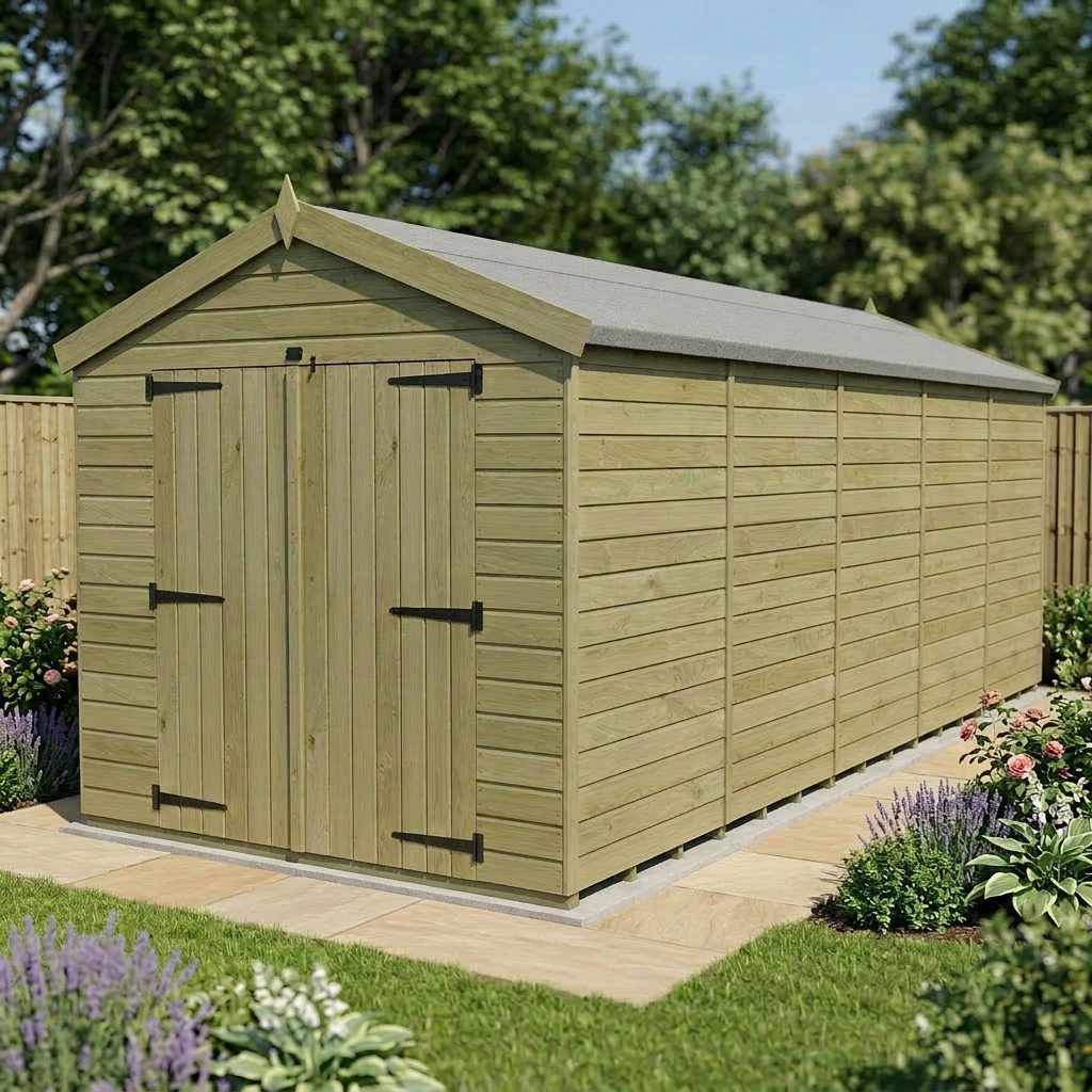 8 x 20 Apex Shed (Double Door, No Windows) - view 6
