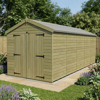 8 x 20 Apex Shed (Double Door, No Windows) - view 6