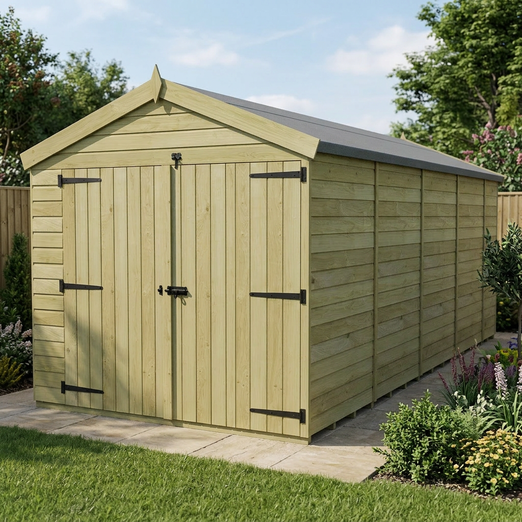 8 x 17 Apex Shed (Double Door, No Windows) - view 5