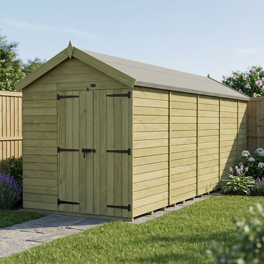 6 x 18 Apex Shed (Double Door, No Windows) - view 3