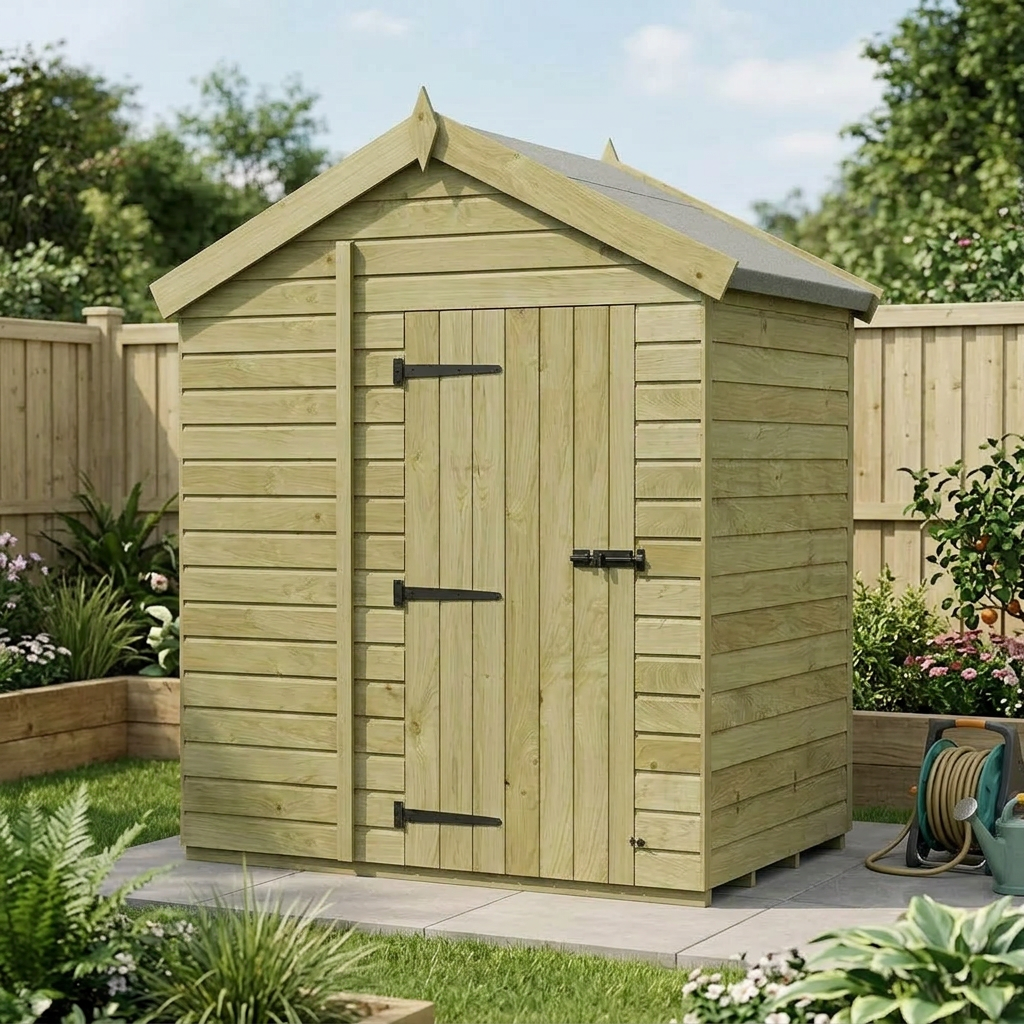 6 x 4 Apex Shed (Single Door, No Windows) - view 3