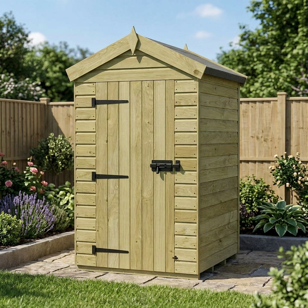 4 x 4 Apex Shed (Single Door, No Windows) - view 6