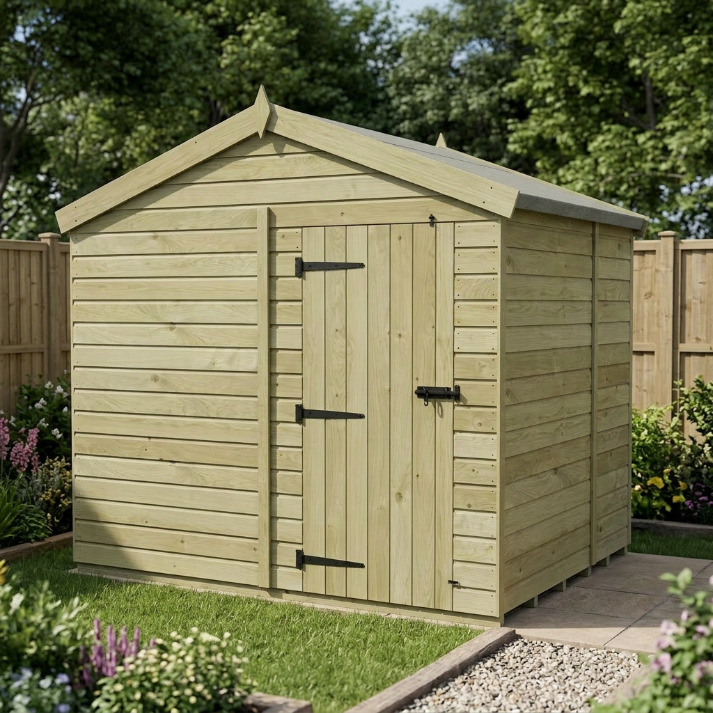8 x 7 Apex Shed (Single Door, No Windows) - view 5