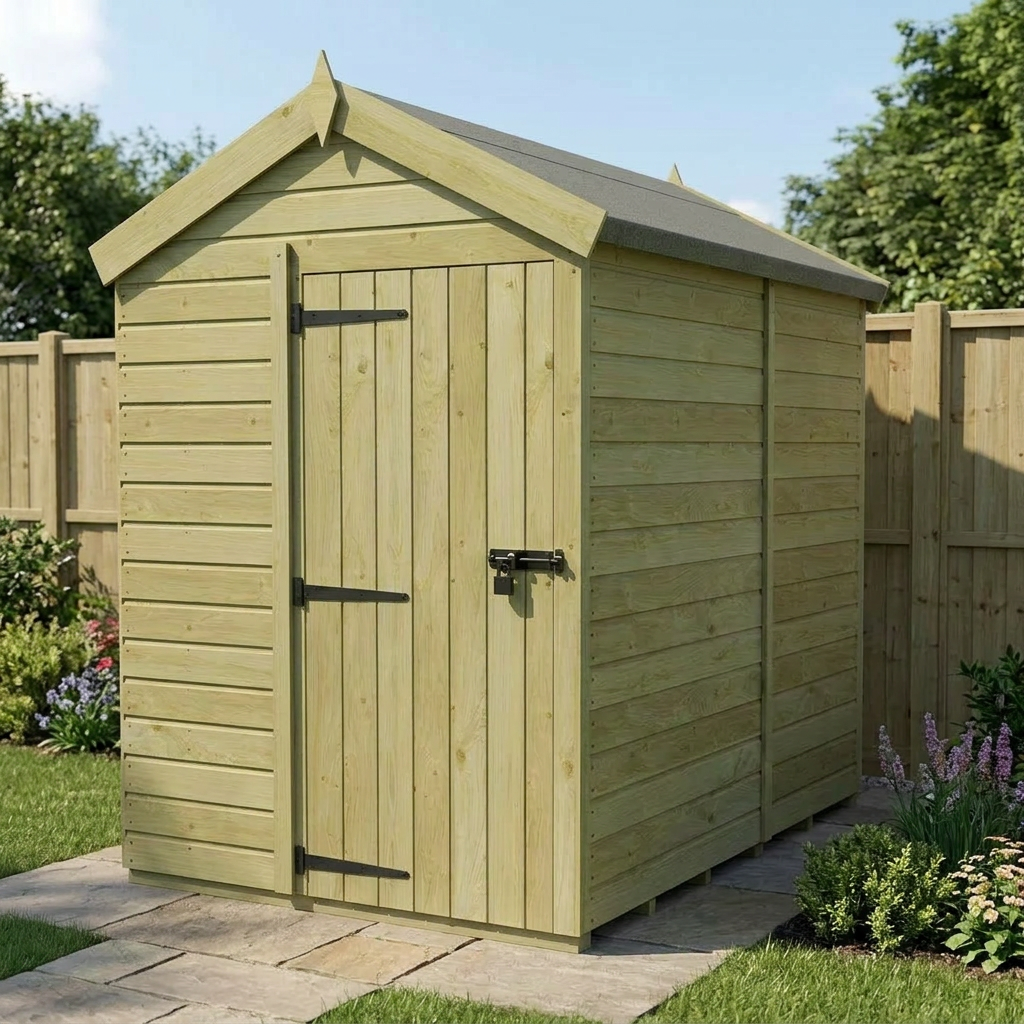5 x 7 Apex Shed (Single Door, No Windows) - view 5