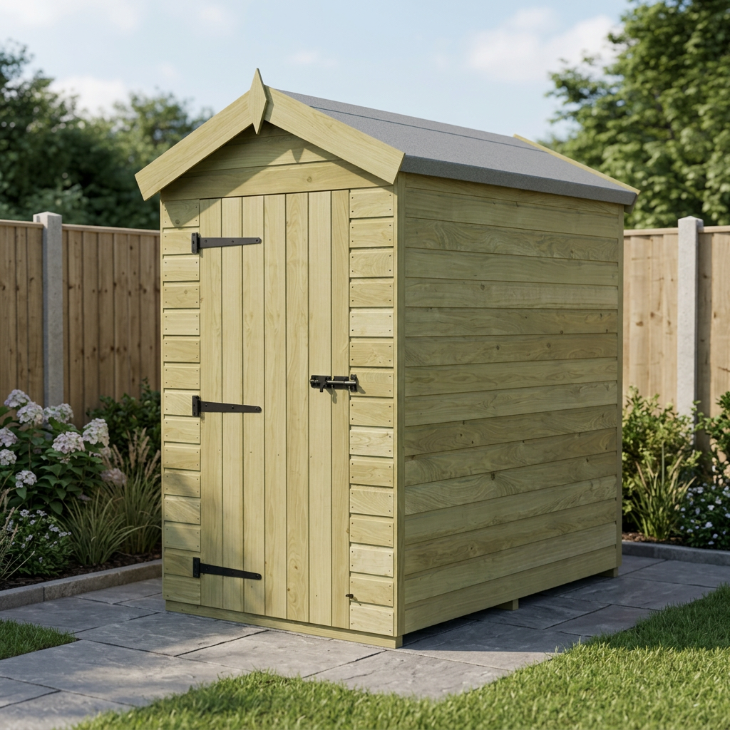 4 x 7 Apex Shed (Single Door, No Windows) - view 6