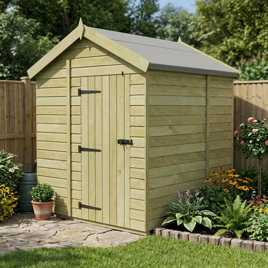 6 x 7 Apex Shed (Single Door, No Windows) - view 6