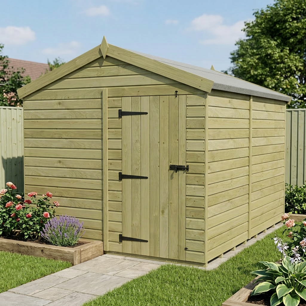 8 x 11 Apex Shed (Single Door, No Windows) - view 5