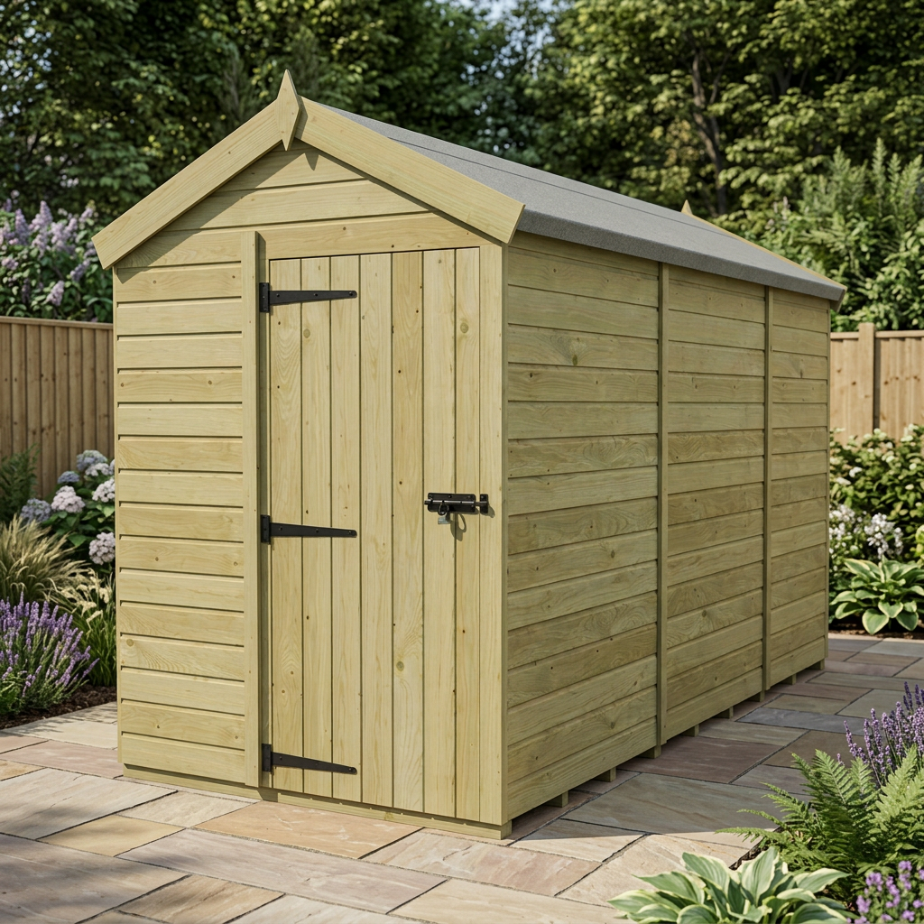 5 x 11 Apex Shed (Single Door, No Windows) - view 5